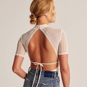 Abercrombie Mockneck lace Bodysuit